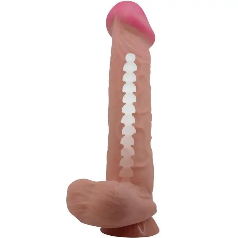 PRETTY LOVE - SÉRIE SLIDING SKIN DILDO REALÍSTICO COM VENTOSA DESLIZANTE PELE MARROM 26 CM - Sexshoptuga 