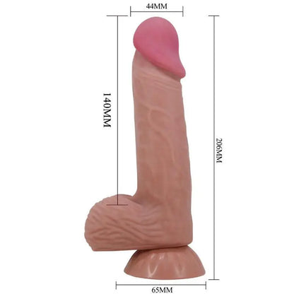 PRETTY LOVE - SÉRIE SLIDING SKIN DILDO REALÍSTICO COM VENTOSA DESLIZANTE DE PELE MARROM 20,6 CM - Sexshoptuga 