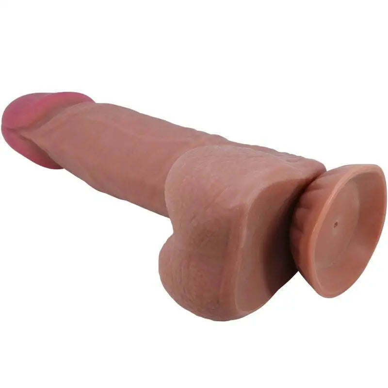 PRETTY LOVE - SÉRIE SLIDING SKIN DILDO REALÍSTICO COM VENTOSA DESLIZANTE DE PELE MARROM 20,6 CM - Sexshoptuga 