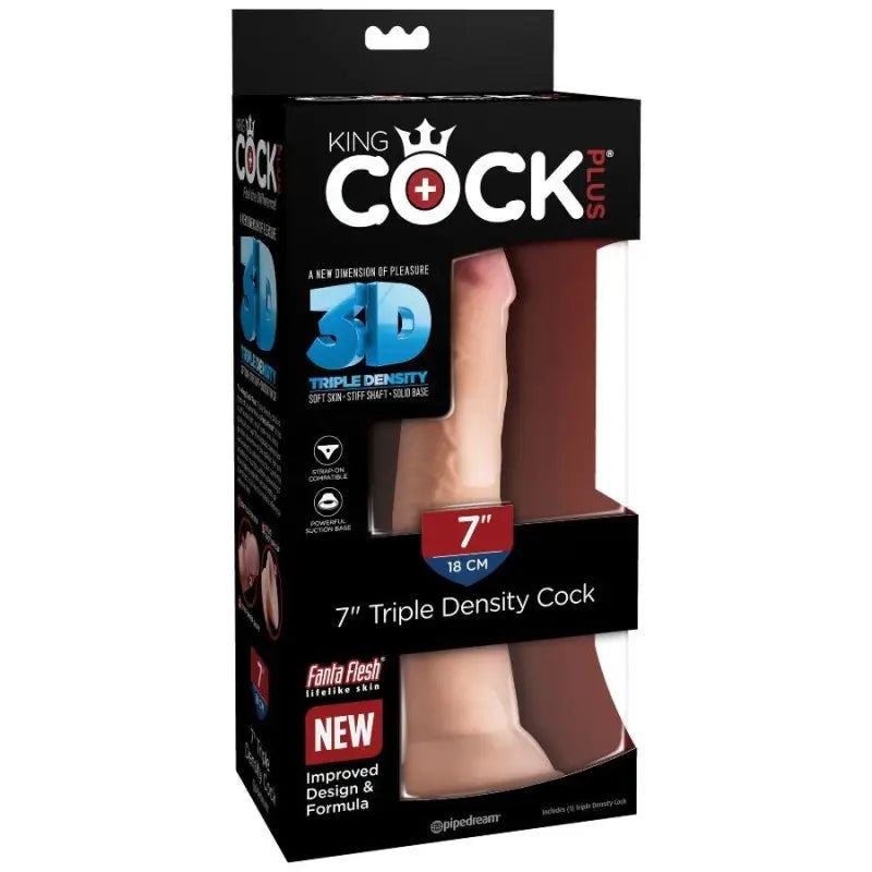 KING COCK - DILDO TRIPLA DENSIDADE 18 CM - Sexshoptuga 