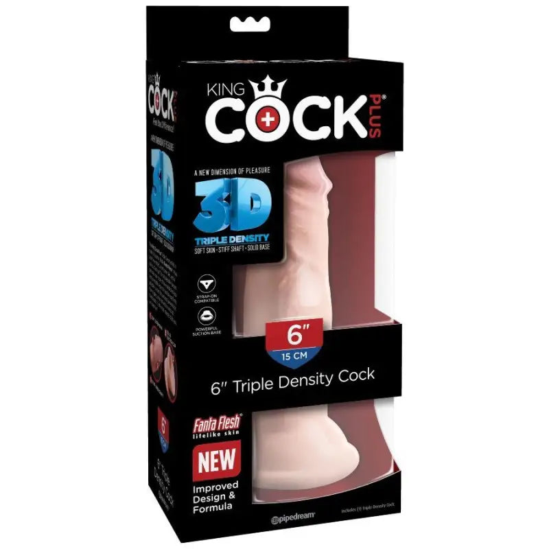 KING COCK - DILDO TRIPLA DENSIDADE 15 CM - Sexshoptuga 