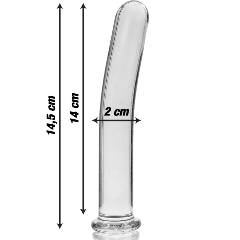 NEBULA SERIES BY IBIZA - MODELO 8 DILDO VIDRO BOROSILICADO TRANSPARENTE 14.5 CM -O- 2 CM - Sexshoptuga 