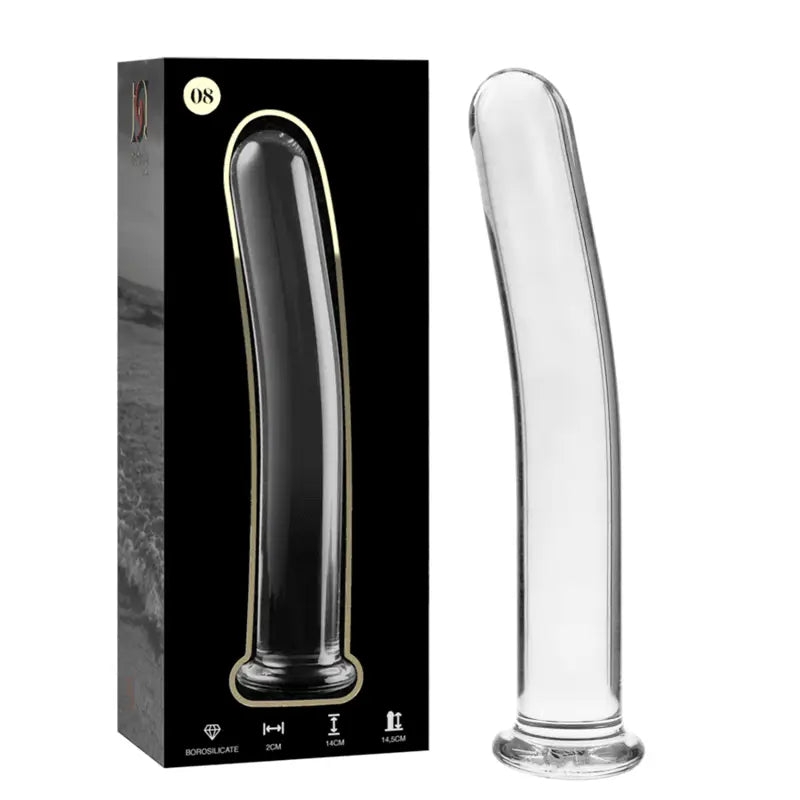 NEBULA SERIES BY IBIZA - MODELO 8 DILDO VIDRO BOROSILICADO TRANSPARENTE 14.5 CM -O- 2 CM - Sexshoptuga 