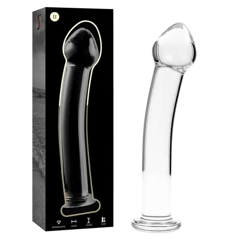 NEBULA SERIES BY IBIZA - MODELO 11 DILDO VIDRO BOROSILICADO TRANSPARENTE 16 CM -O- 3 CM - Sexshoptuga 