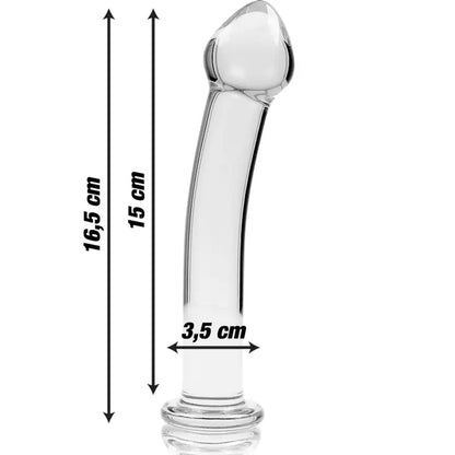 NEBULA SERIES BY IBIZA - MODELO 11 DILDO VIDRO BOROSILICADO TRANSPARENTE 16 CM -O- 3 CM - Sexshoptuga 