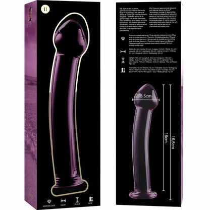 NEBULA SERIES BY IBIZA - MODELO 11 DILDO VIDRO BOROSILICADO TRANSPARENTE 16 CM -O- 3 CM - Sexshoptuga 