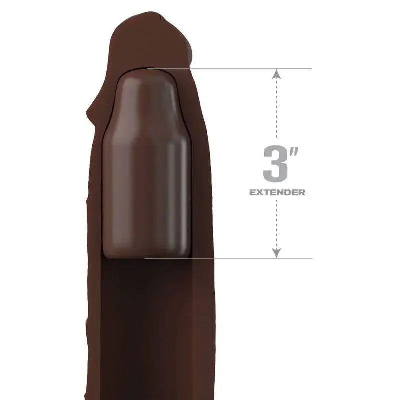 FANTASY X- TENSIONS - PIPEDREAMS SLEEVE 22,86 CM + 7,62 CM PLUG BROWN - Sexshoptuga 