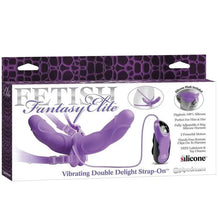 FETISH FANTASY ELITE - VIBRATING DOUBLE DELIGHT STRAP-ON PURPLE - Sexshoptuga  Sexshoptuga 