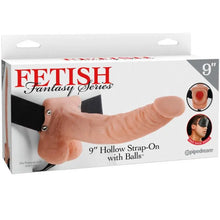 FETISH FANTASY SERIES - 9 STRAP-ON OCO COM BOLAS 22,9CM CARNE - Sexshoptuga  Sexshoptuga 