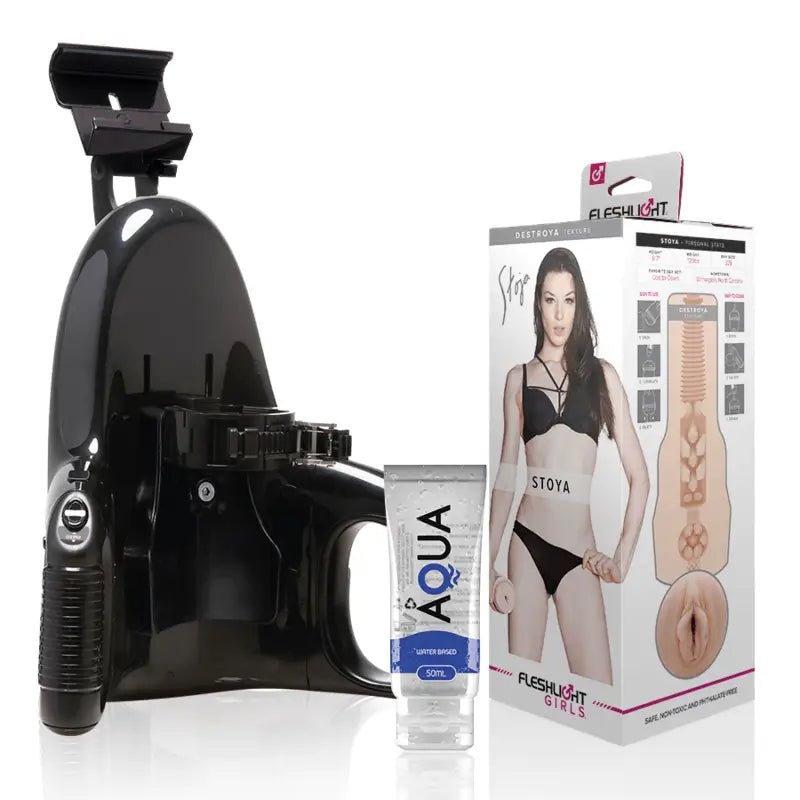 FLESHLIGHT - VAGINA STOYA DESTROYA + LANÇAMENTO UNIVERSAL + LUBRIFICANTE AQUA QUALITY 50 ML - Sexshoptuga 