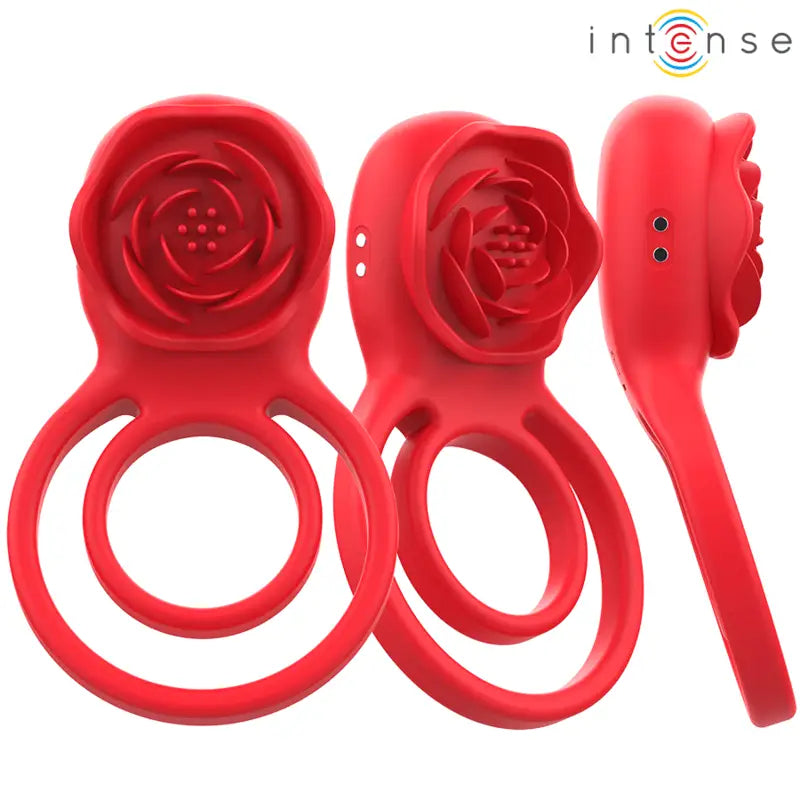 INTENSE - GAIL ESTIMULADOR ROSE 10 VIBRAÇÕES VERMELHO CONTROLE REMOTO - Sexshoptuga 