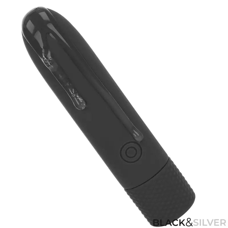 BLACK & SILVER - GERI USB RECARREGÁVEL VIBRATÓRIA BULLET 8 VIBRAÇÕES PRETO 10 X 2,2 CM - Sexshoptuga 