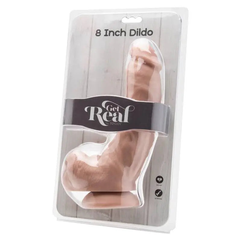 GET REAL - DILDO 20,5 CM COM BOLAS PELE - Sexshoptuga 