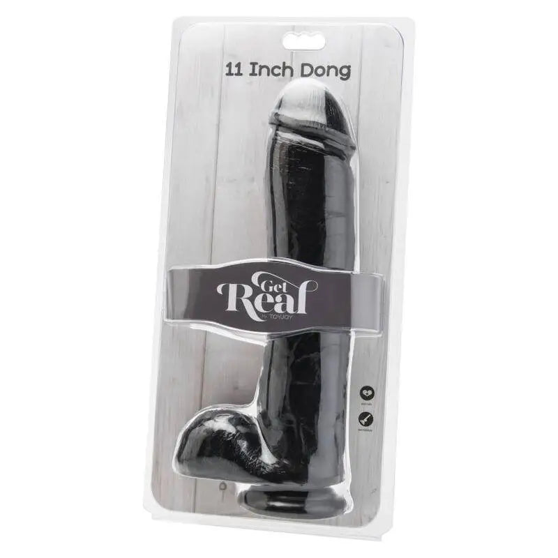 GET REAL - DILDO 28 CM COM BOLAS PRETAS - Sexshoptuga 