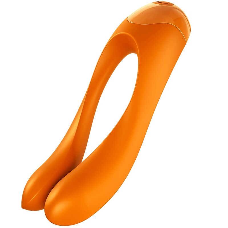 SATISFYER - VIBRADOR DE DEDO CANDY CANE LARANJA - Sexshoptuga  Sexshoptuga 