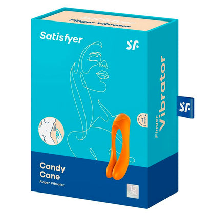 SATISFYER - VIBRADOR DE DEDO CANDY CANE LARANJA - Sexshoptuga 