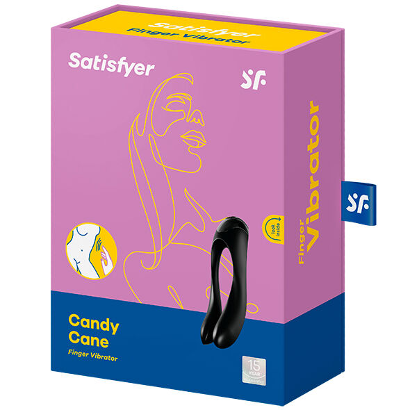 SATISFYER - VIBRADOR DE DEDO CANDY CANE LARANJA - Sexshoptuga  Sexshoptuga 