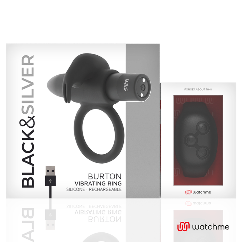 BLACK&SILVER - BURTON REMOTE CONTROL COCKRING WATCHME - Sexshoptuga  Sexshoptuga 