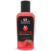 INTIMATELINE LUXURIA - VOLUPTAS GEL DE MASSAGEM COMESTÍVEL EFEITO AQUECEDOR - MORANGO 100 ML - Sexshoptuga 