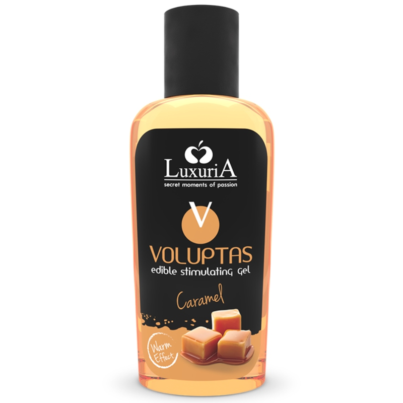 INTIMATELINE LUXURIA - VOLUPTAS GEL DE MASSAGEM COMESTÍVEL EFEITO AQUECEDOR - CARAMELO 100 ML - Sexshoptuga  Sexshoptuga 