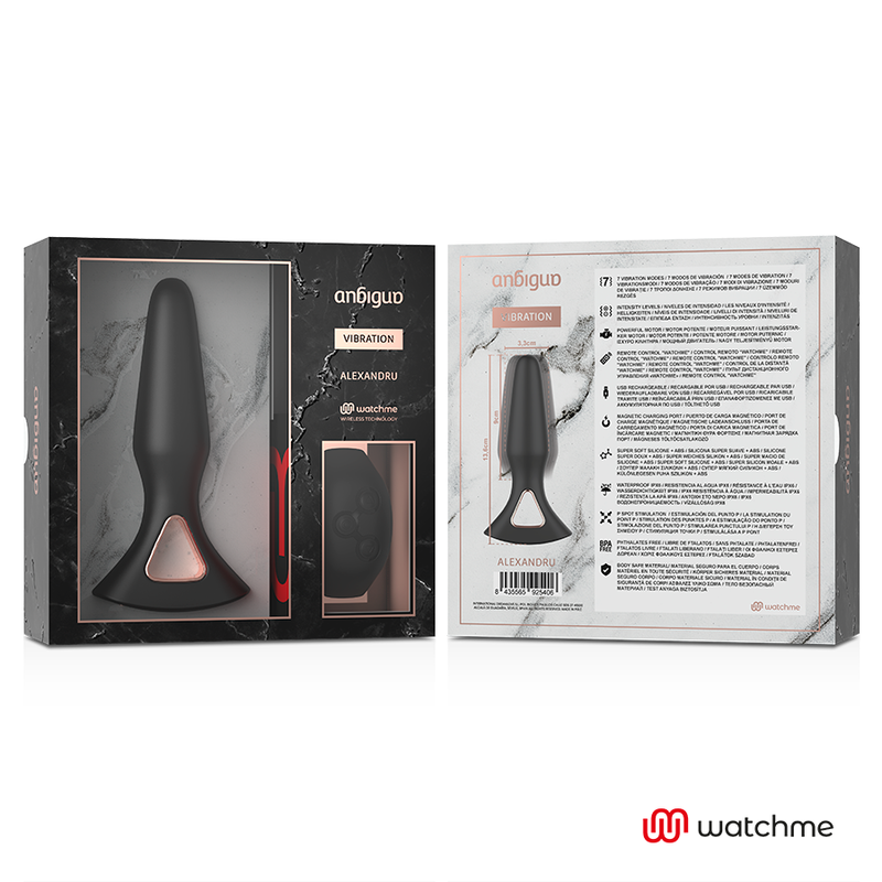 ANBIGUO - WATCHME CONTROLE REMOTO VIBRADOR ANAL PLUG ALEXANDRU - Sexshoptuga  Sexshoptuga 