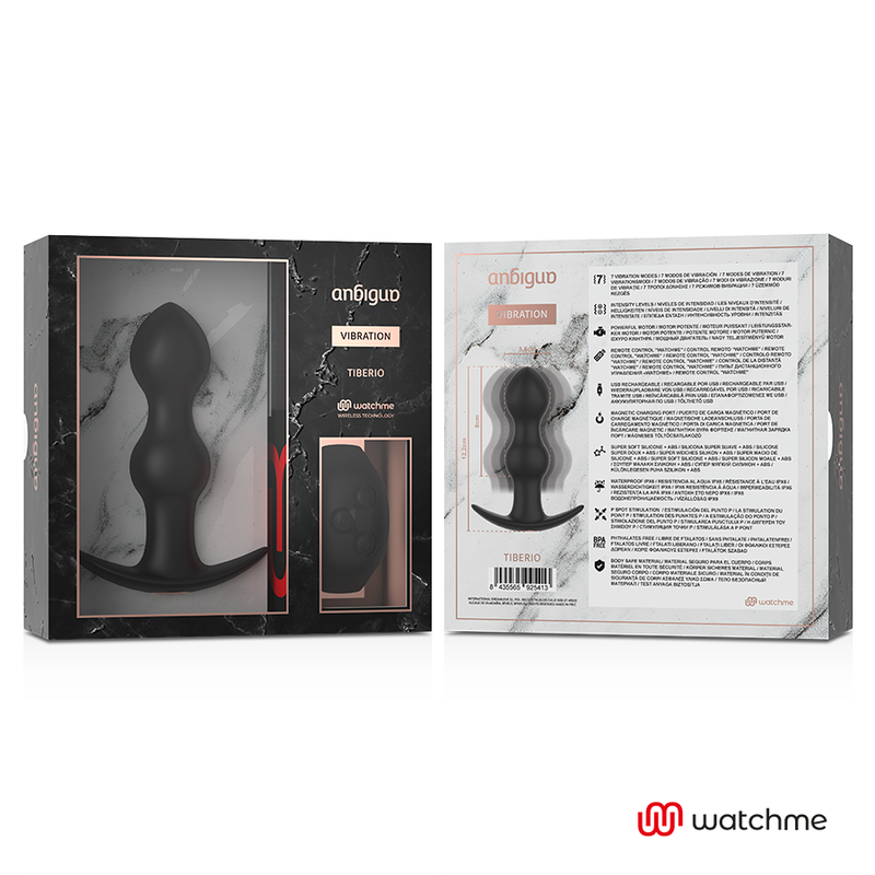 ANBIGUO - PLUGUE DE CONTROLE REMOTO WATCHME VIBRADOR ANAL TIBÉRIO - Sexshoptuga  Sexshoptuga 