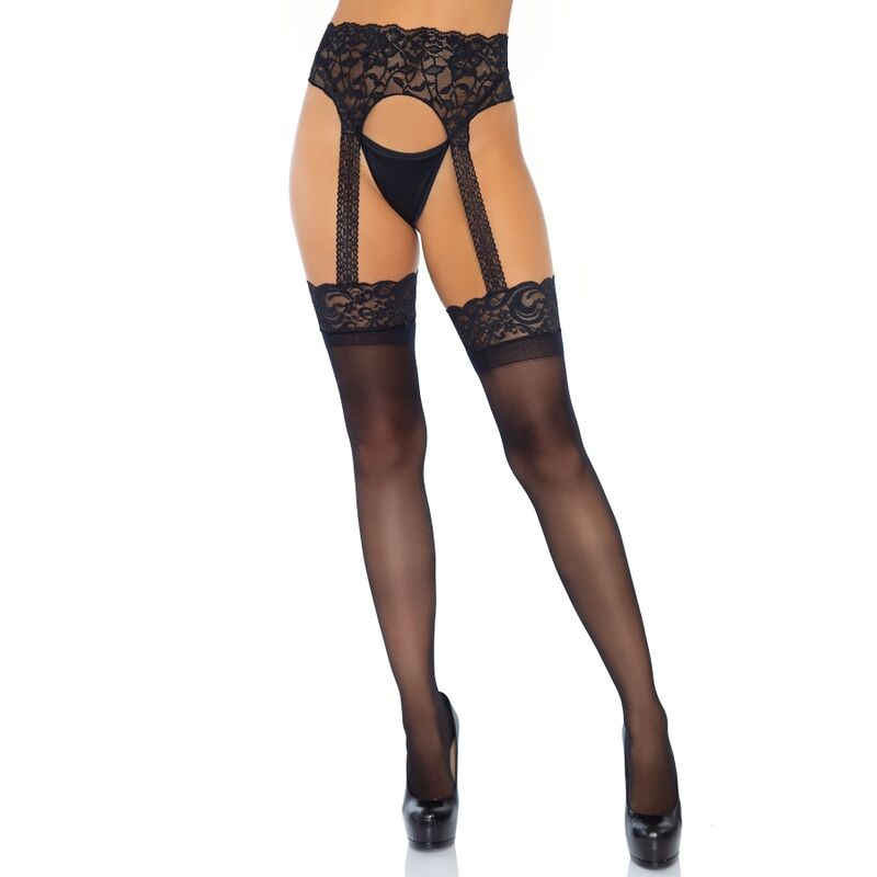 LEG AVENUE - MEIA OPACA GARTERBELT TAMANHO ÚNICO - Sexshoptuga 