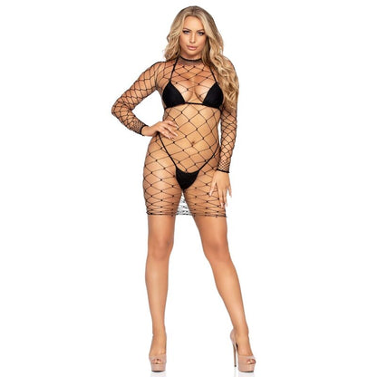 LEG AVENUE - FENCE NET MINI VESTIDO TAMANHO ÚNICO - Sexshoptuga 