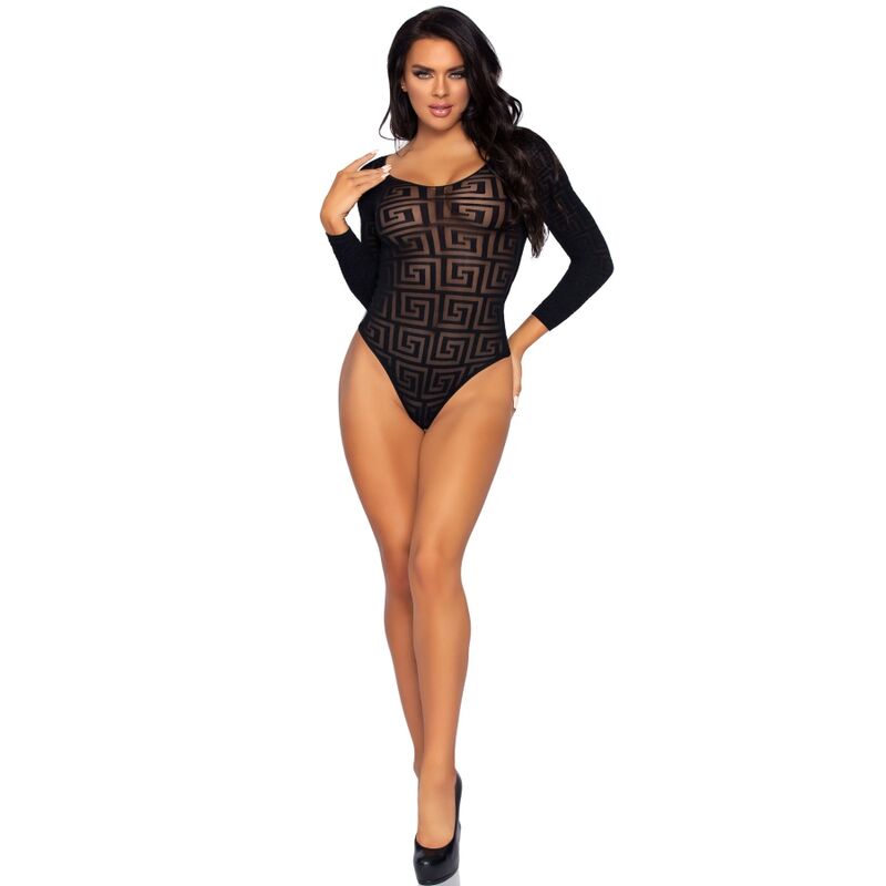 LEG AVENUE - MOSAIC SNAP CROTH BODYSUIT TAMANHO ÚNICO - Sexshoptuga  Sexshoptuga 