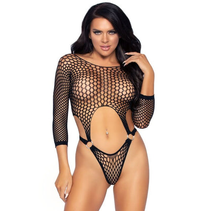 LEG AVENUE - TOP BODYSUIT COM TANGA NAS COSTAS TAMANHO ÚNICO - PRETO - Sexshoptuga 