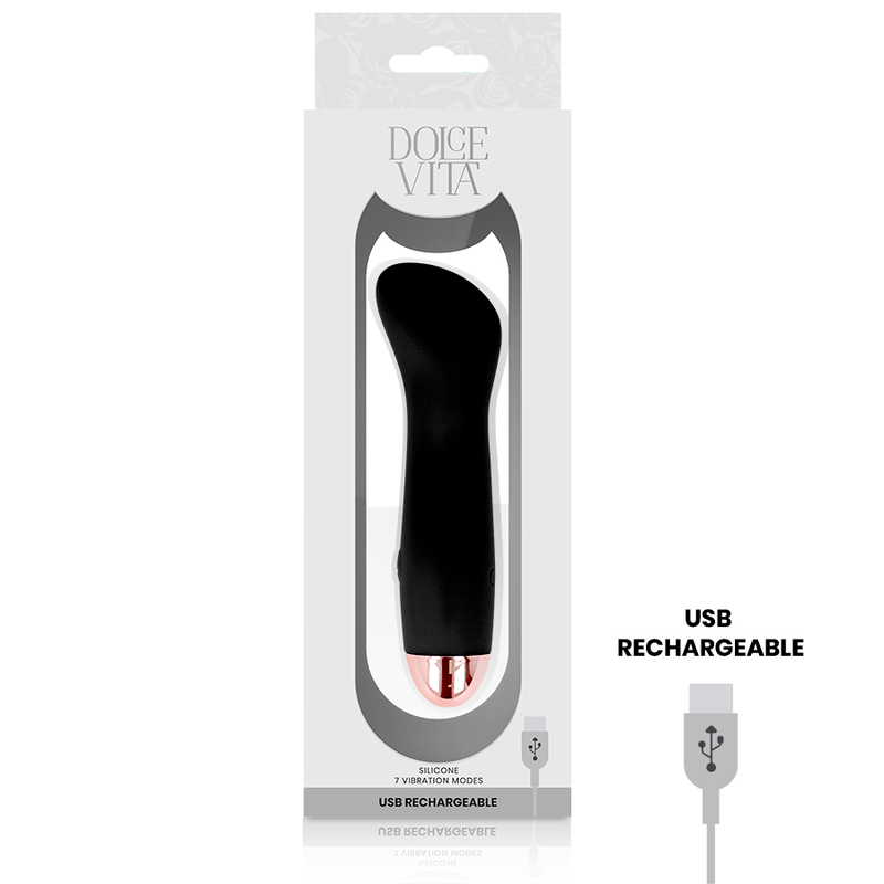 DOLCE VITA - VIBRADOR RECARREGÁVEL ONE BLACK 10 SPEED - Sexshoptuga  Sexshoptuga 