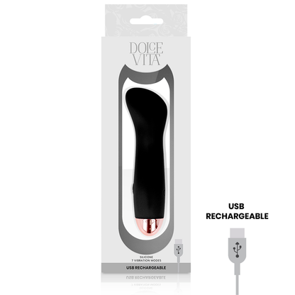 DOLCE VITA - VIBRADOR RECARREGÁVEL ONE BLACK 10 SPEED - Sexshoptuga 