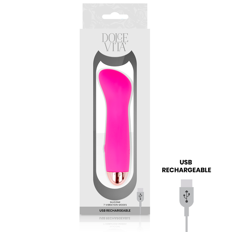 DOLCE VITA - VIBRADOR RECARREGÁVEL UM PINK 7 VELOCIDADE - Sexshoptuga  Sexshoptuga 