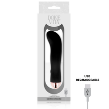 DOLCE VITA - VIBRADOR RECARREGÁVEL DOIS PRETO 7 VELOCIDADE - Sexshoptuga  Sexshoptuga 