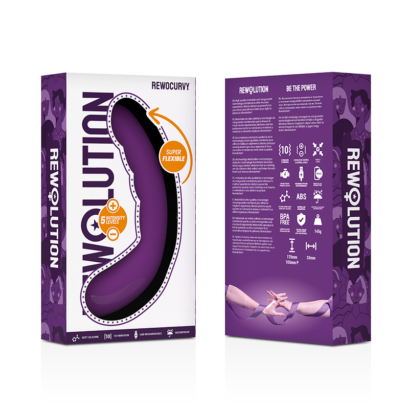 REWOLUTION - VIBRADOR FLEXÍVEL RECARREGVEL REWOCURVY - Sexshoptuga  Sexshoptuga 