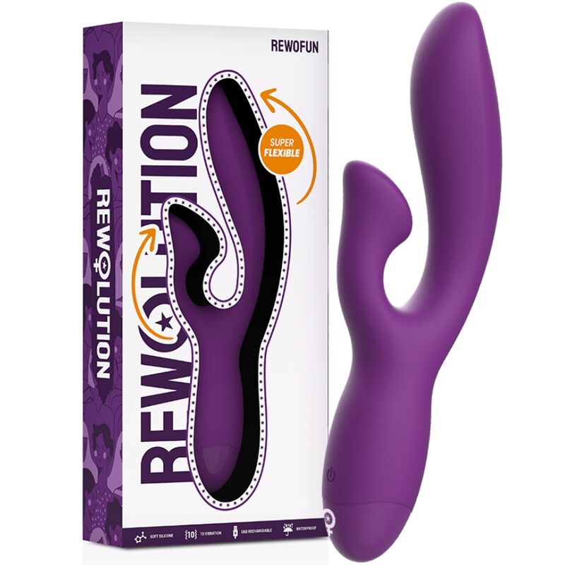 REWOLUTION - VIBRADOR FLEXÍVEL REWOFUN COM COELHO - Sexshoptuga 