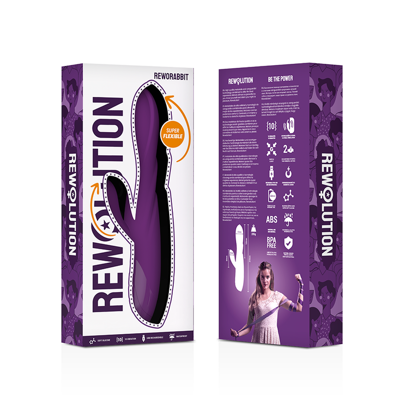 REWOLUTION - VIBRADOR FLEXÍVEL REWORABBIT COM COELHO - Sexshoptuga 