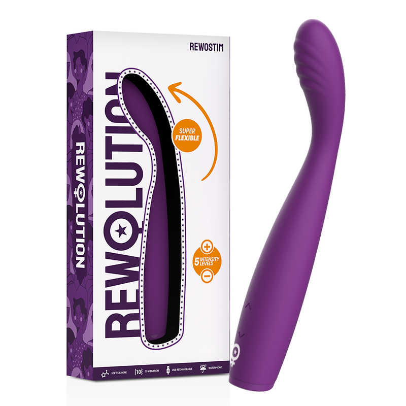 REWOLUTION - VIBRADOR FLEXÍVEL REWOSTIM - Sexshoptuga  Sexshoptuga 