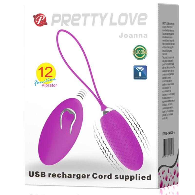 PRETTY LOVE - JOANNA OVO VIBRATÓRIO CONTROLE REMOTO 12 MODOS - Sexshoptuga  Sexshoptuga 