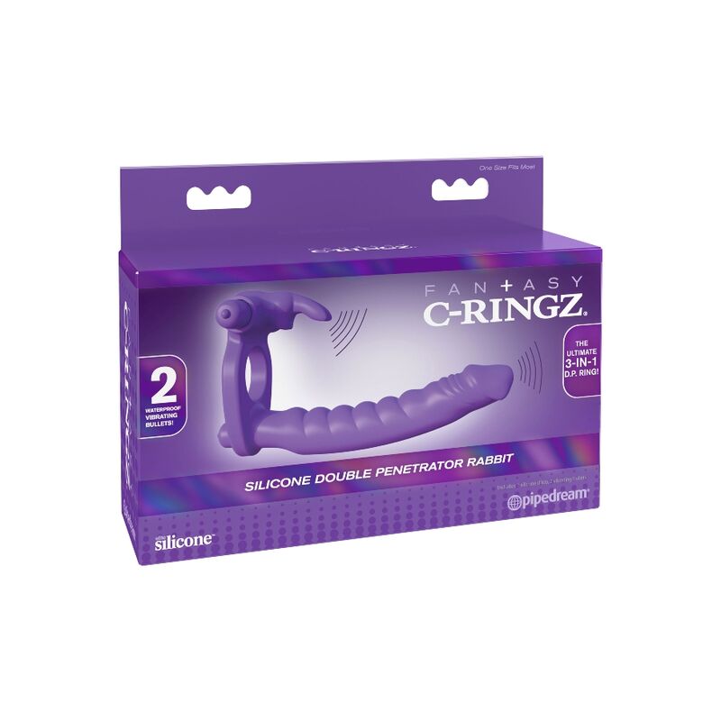 FANTASY C-RINGZ - SILICONE DOUBLE VIBRATOR COELHO - Sexshoptuga  Sexshoptuga 