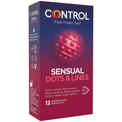 CONTROL - PONTOS E LINHAS SENSUAIS PONTOS E ESTRIAS 12 UNIDADES - Sexshoptuga 