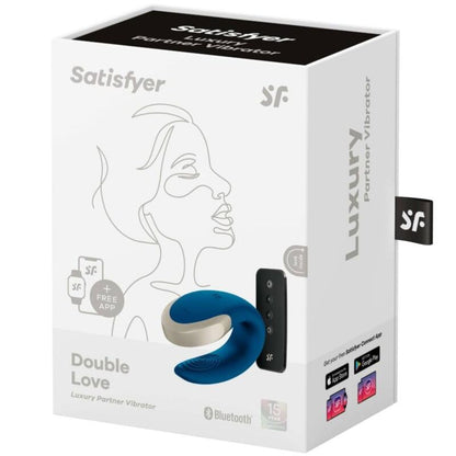 SATISFYER - VIBRADOR DOUBLE LOVE LUXURY PARTNER AZUL - Sexshoptuga 