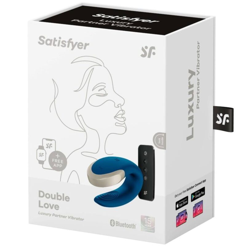 SATISFYER - VIBRADOR DOUBLE LOVE LUXURY PARTNER AZUL - Sexshoptuga  Sexshoptuga 