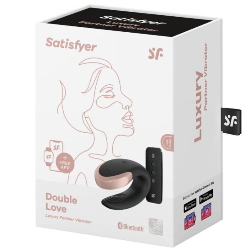 SATISFYER - VIBRADOR DOUBLE LOVE LUXURY PARTNER PRETO - Sexshoptuga  Sexshoptuga 