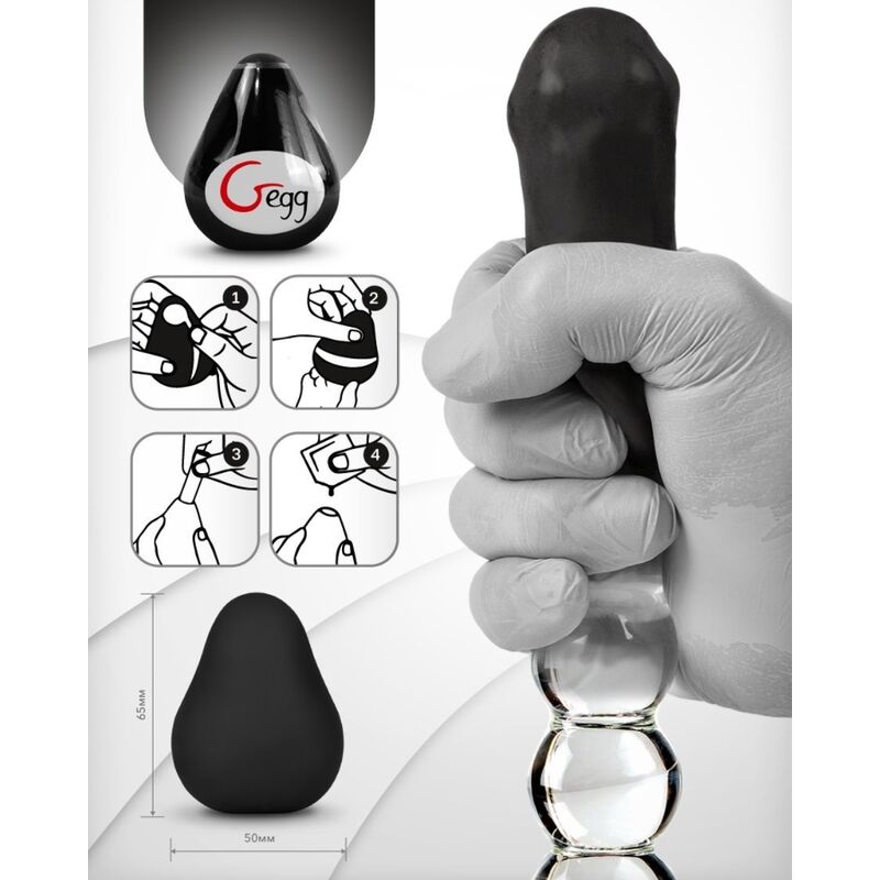 G-VIBE - MASTURBADOR TEXTURADO REUTILIZVEL OVO PRETO - Sexshoptuga 