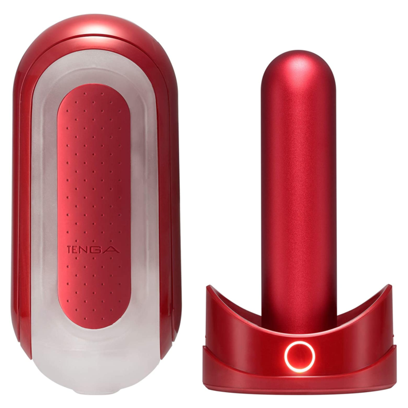 TENGA - FLIP 0 ZERO VERMELHO COM AQUECEDOR - Sexshoptuga 