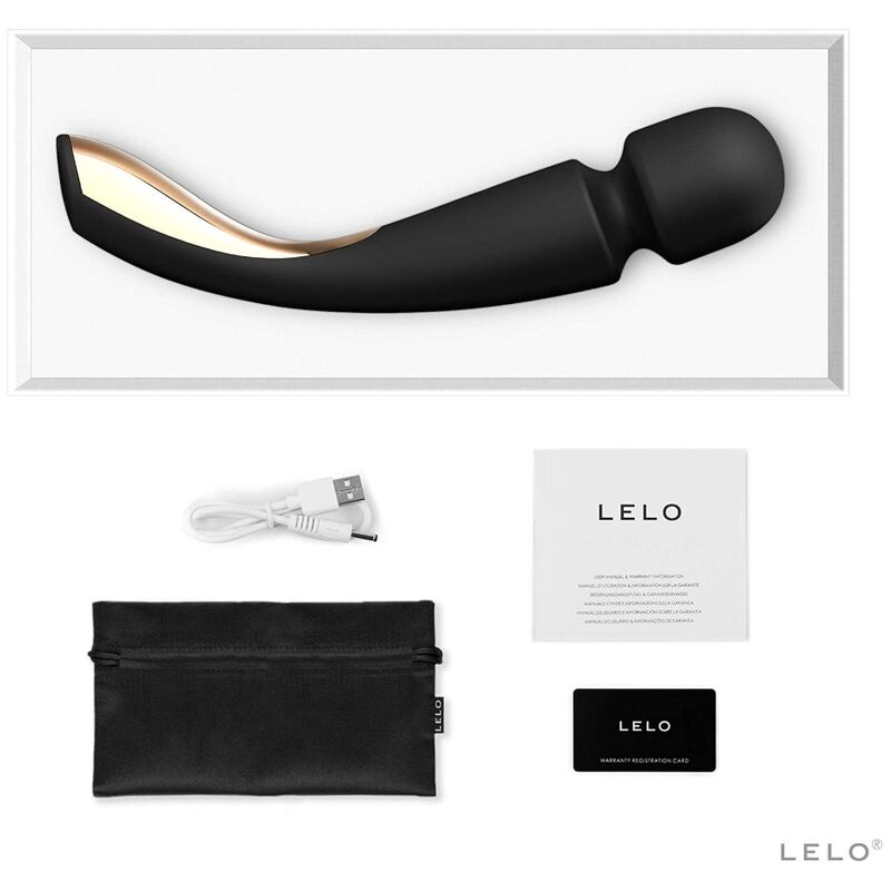 LELO - SMART MEDIUM WAND 2 MASSAGER PRETO - Sexshoptuga  Sexshoptuga 