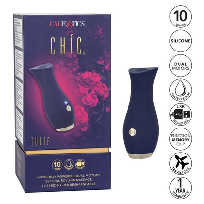 CALEXOTICS - MASAJEADOR DE TULIPA CHIC AZUL - Sexshoptuga 