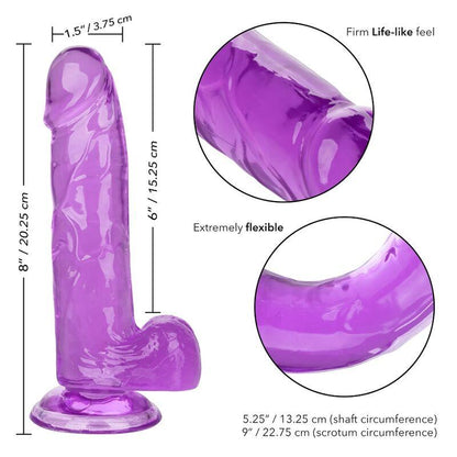 CALEXOTICS - DILDO QUEEN TAMANHO ROXO 15.3 CM - Sexshoptuga 