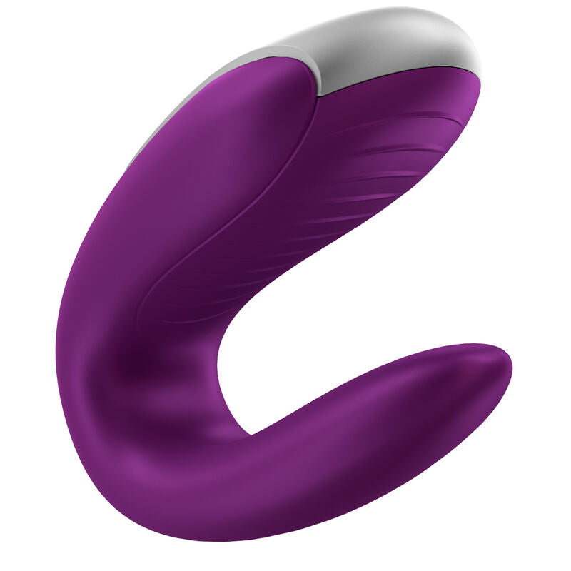 SATISFYER - VIBRADOR DOUBLE FUN PARTNER ROXO - Sexshoptuga  Sexshoptuga 